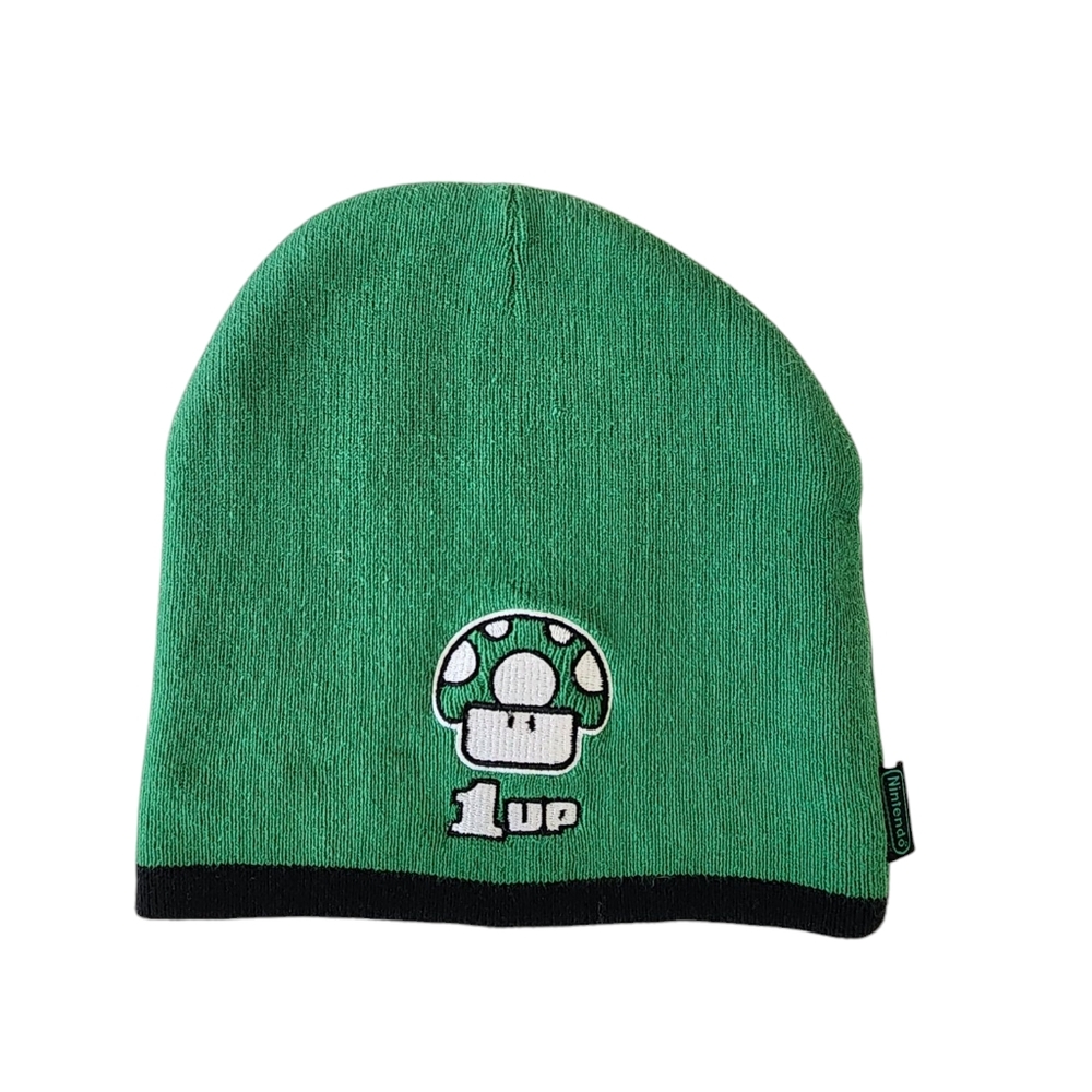 Super Mario 1 UP Mushroom Green Beanie Hat 2003